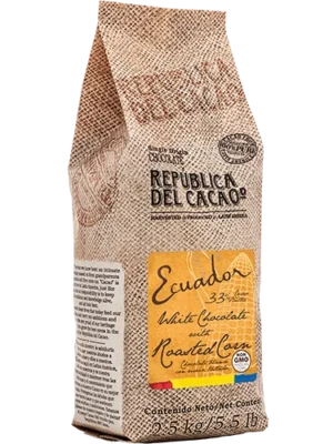 Chocolate Blanco Ecuador 33% con Maíz Tostado de 2.5 KG