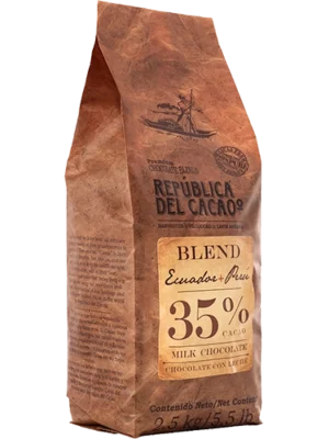 Chocolate con Leche Ecuador + Perú 35% de 2.5 KG