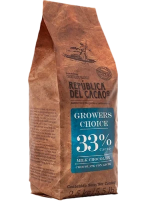 Chocolate con Leche Growers Choice 33% de 2.5 KG