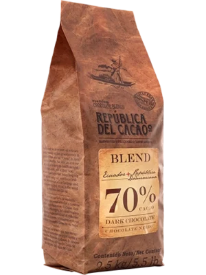 Chocolate Negro Ecuador + República Dominicana 70% de 2.5 KG